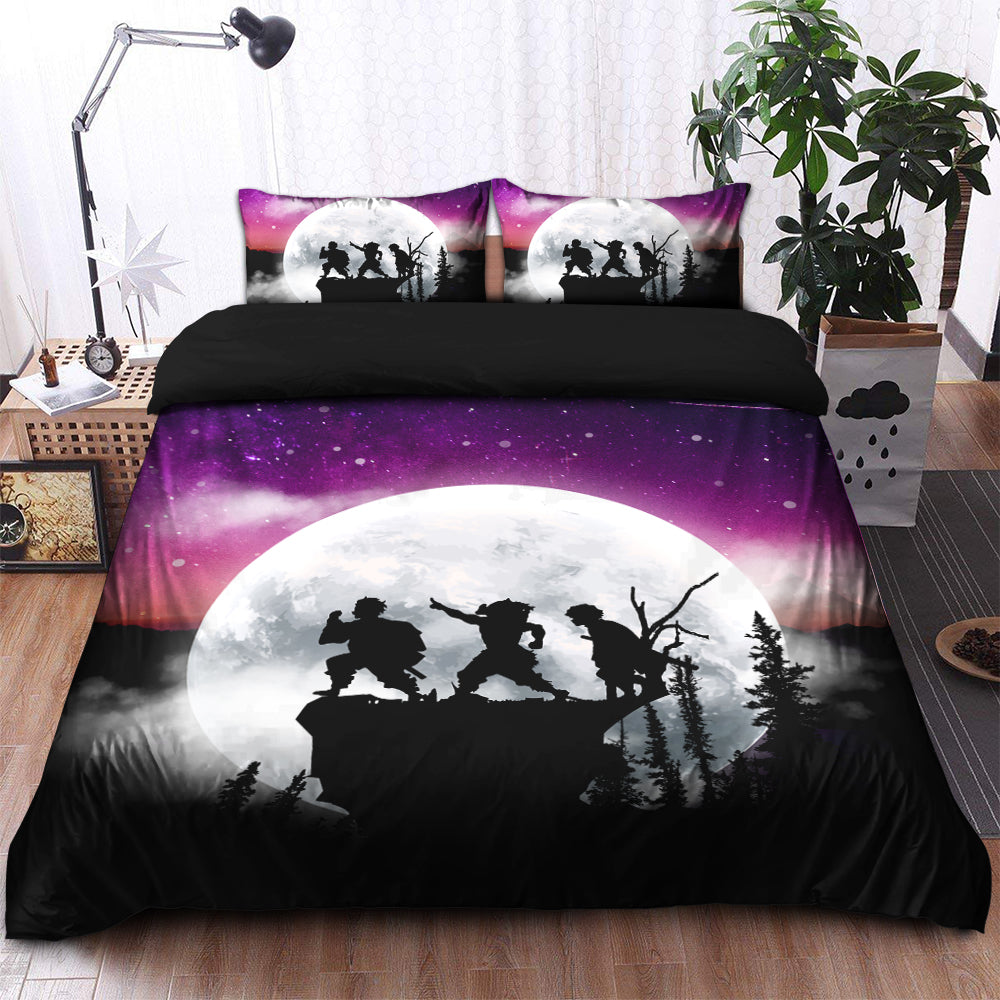 Demon Slayer Kimetsu No Yaiba Anime Moon Night Galaxy Bedding Set Duvet Cover And 2 Pillowcases