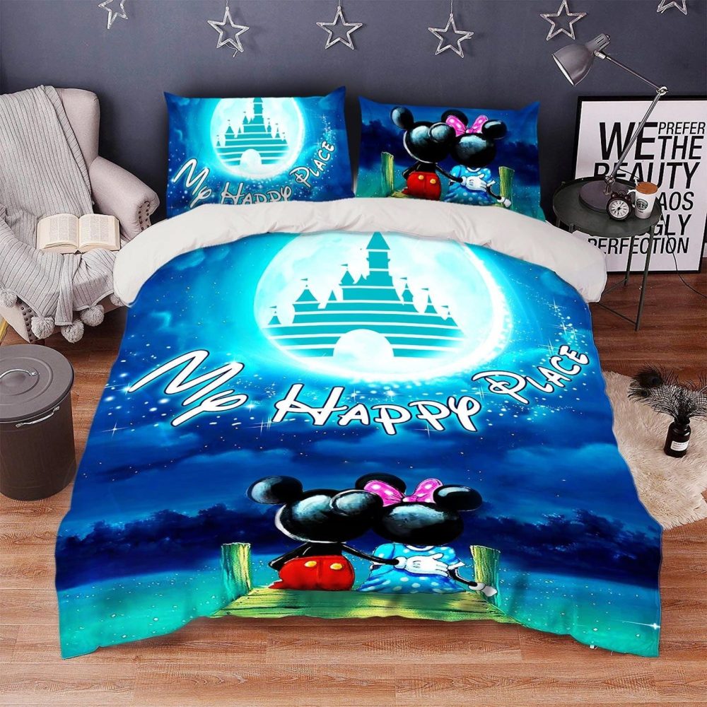 Cozy Cartoon Castle Bedding Set - 'My Happy Place' Design For Kids &amp; Adults