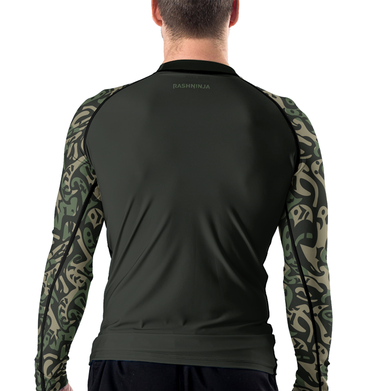 Rashninja Military Abstract Camouflage Men's Long Sleeve Rash Guard
