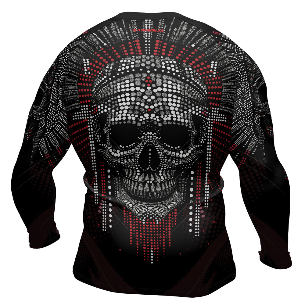 Rashninja Aztec Warrior Feather Men's Long Sleeve Rash Guard