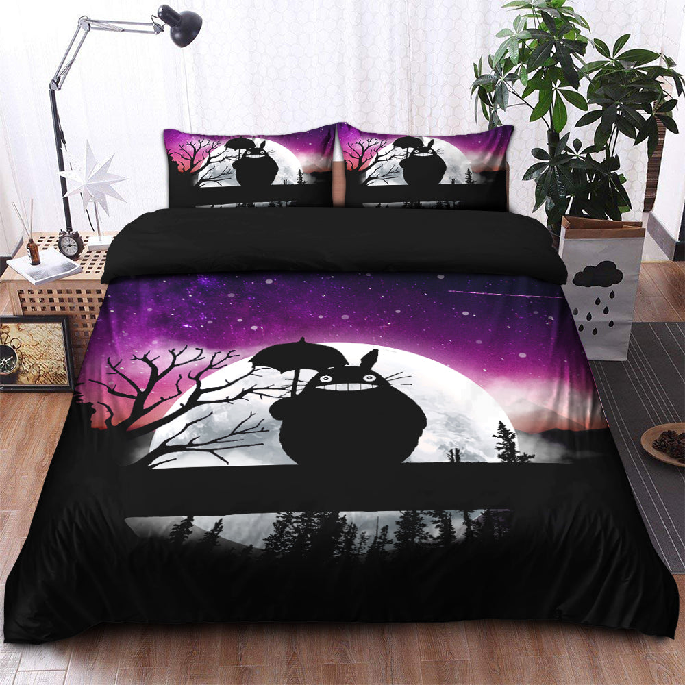 Totoro Ghibli Anime Moon Night Bedding Set Duvet Cover And 2 Pillowcases