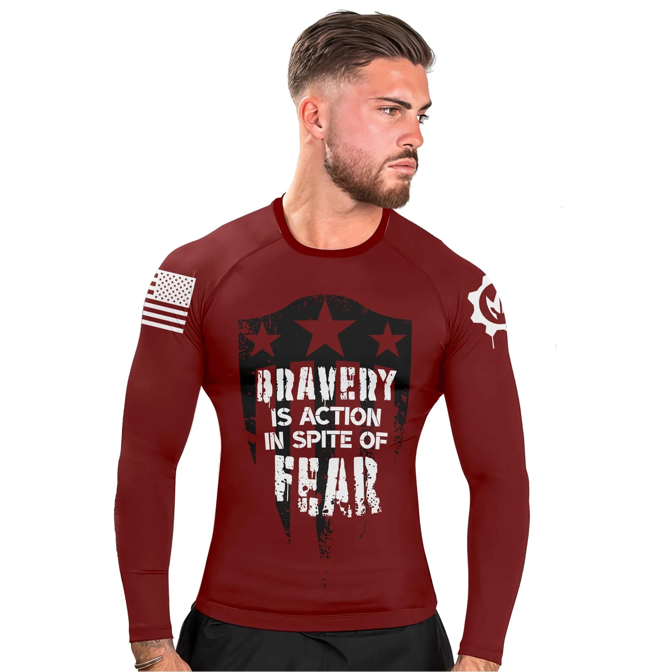 Bravery Is Action Men's Long Sleeve Rash Guard
