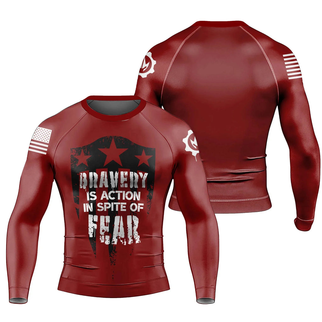 Bravery Is Action Men's Long Sleeve Rash Guard