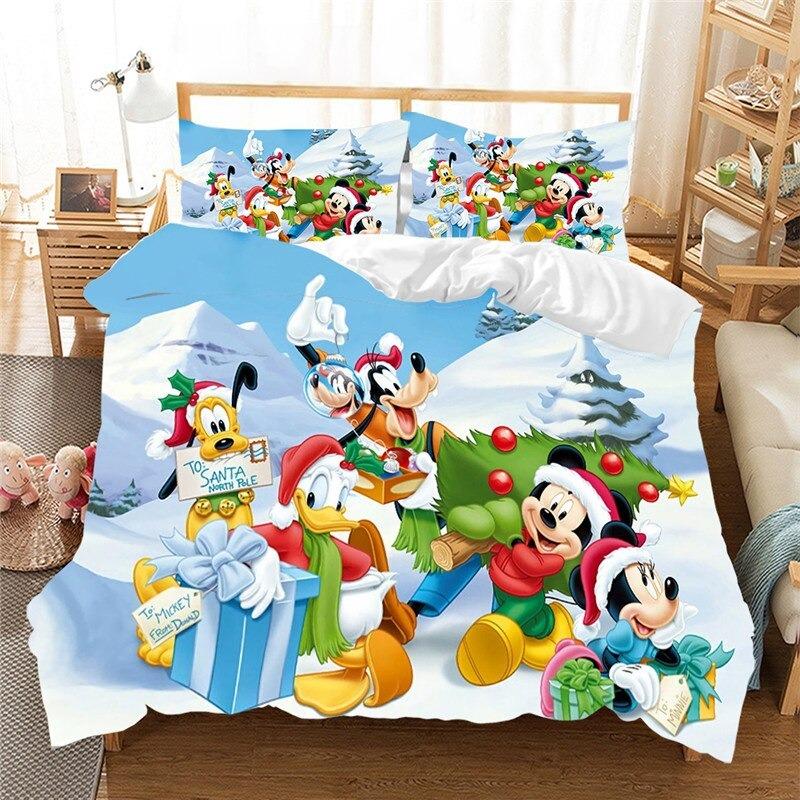 Festive Disney Characters Christmas Bedding Set – Cozy Holiday Comfort For Kids &amp; Adults