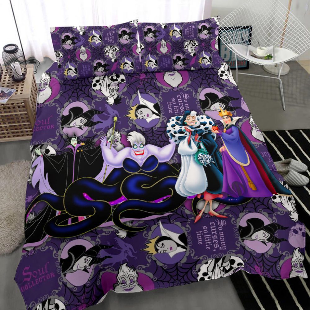 Disney Villains Purple Comforter Set - Queen Size Bedding For Kids &amp; Adults