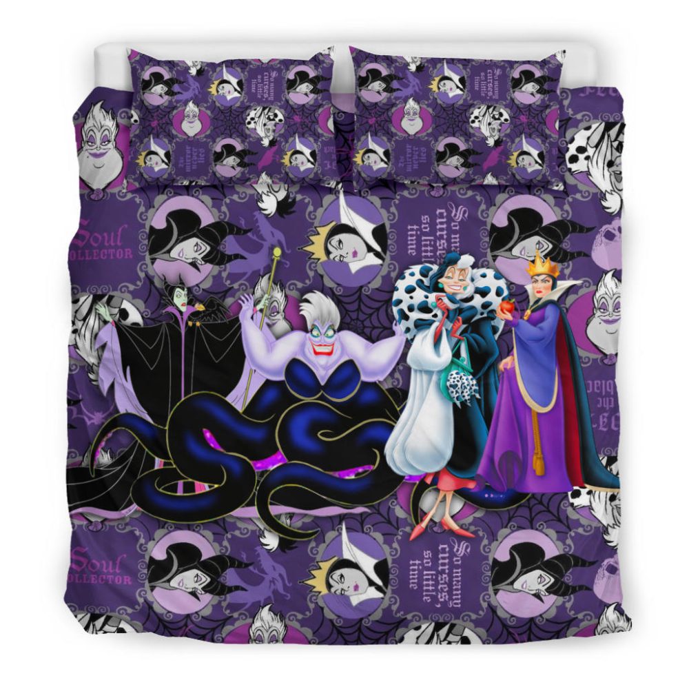 Disney Villains Purple Comforter Set - Queen Size Bedding For Kids &amp; Adults