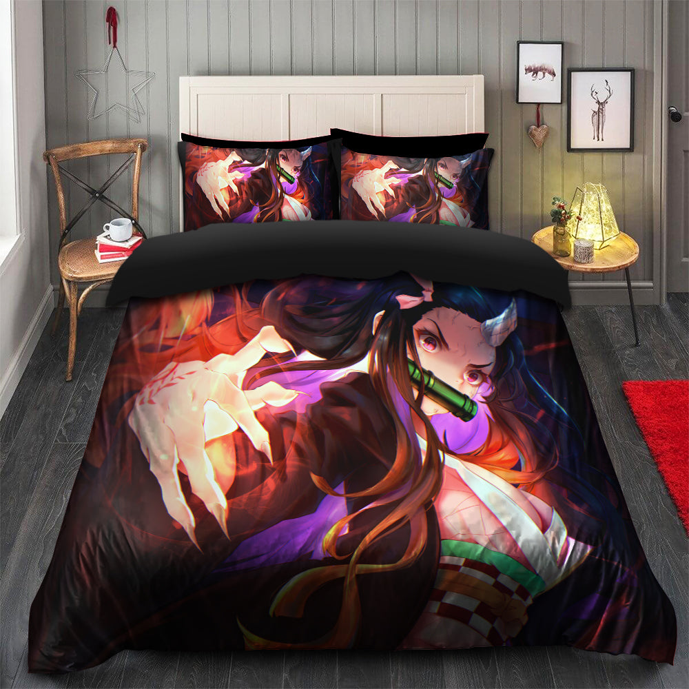 Kamado Nezuko Demon Slayer Bedding Set Duvet Cover And 2 Pillowcases