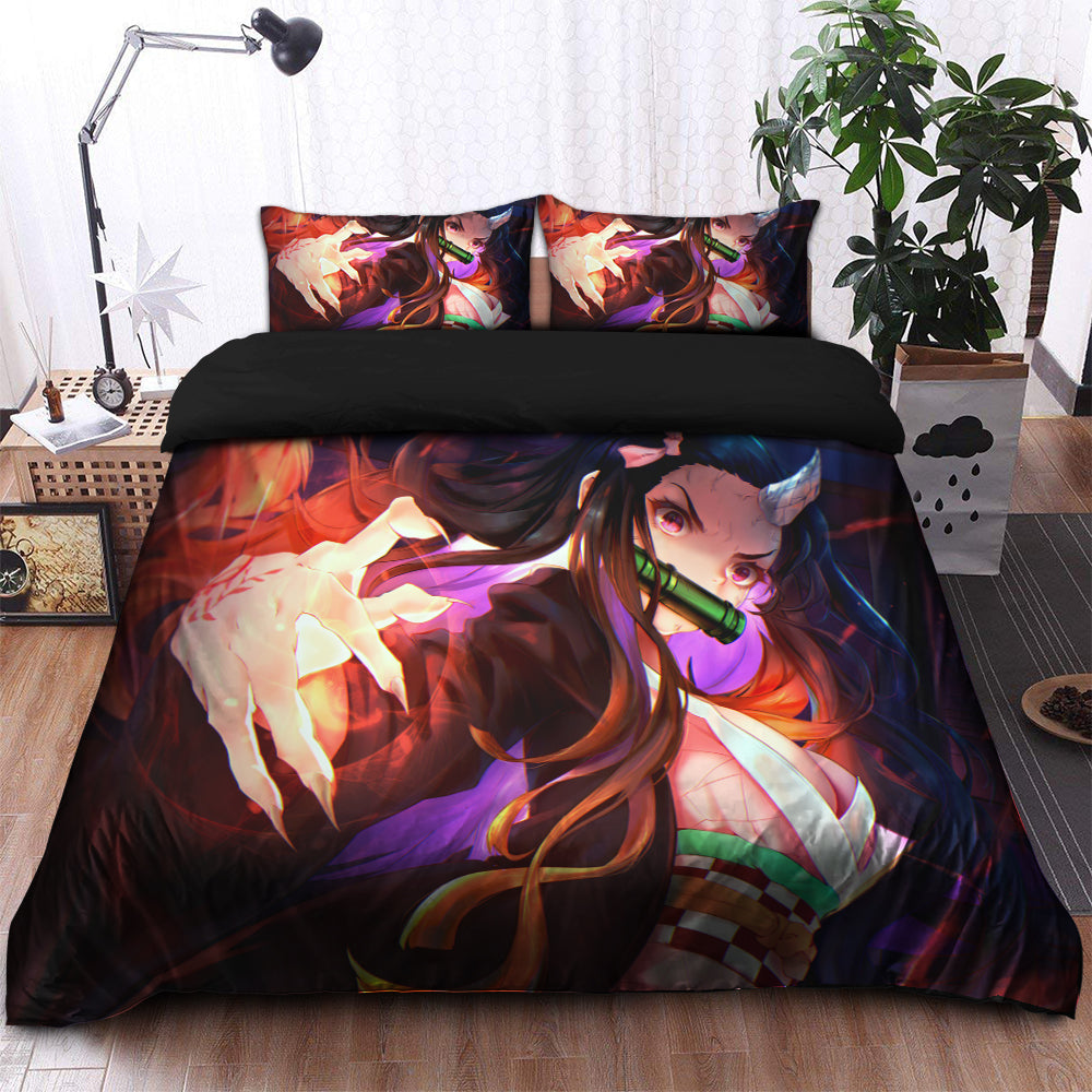 Kamado Nezuko Demon Slayer Bedding Set Duvet Cover And 2 Pillowcases