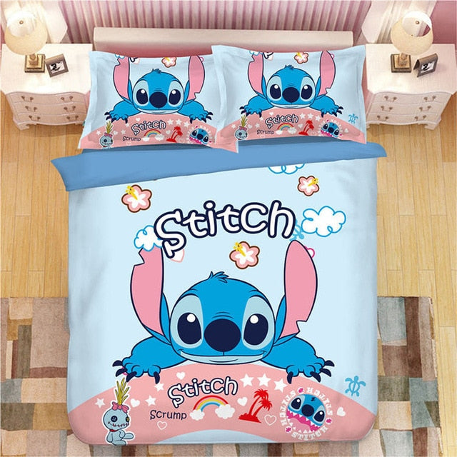 Cozy Cartoon Character Bedding Set - Cute Blue Design For Kids' Room - Twin/Full Sizes