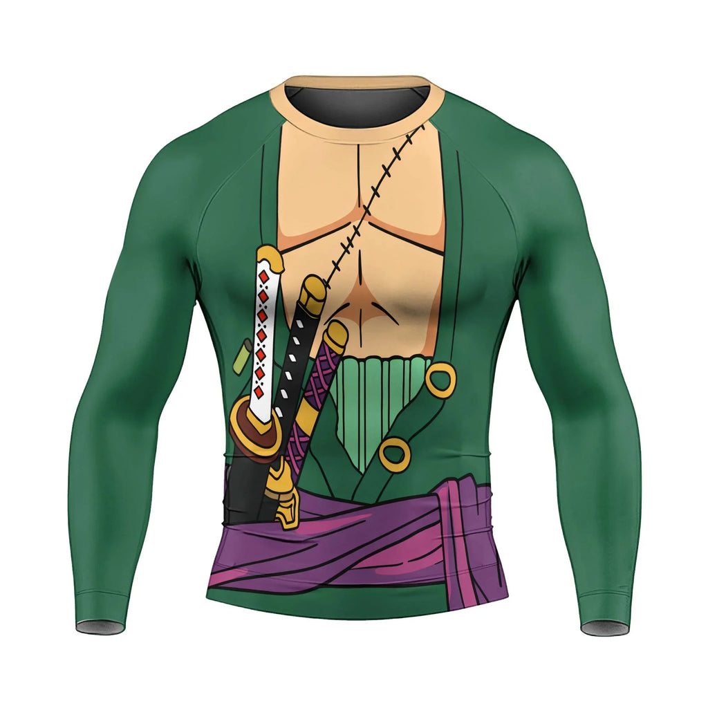 One Piece Zoro Timeskip Men's Long Sleeve Rash Guard