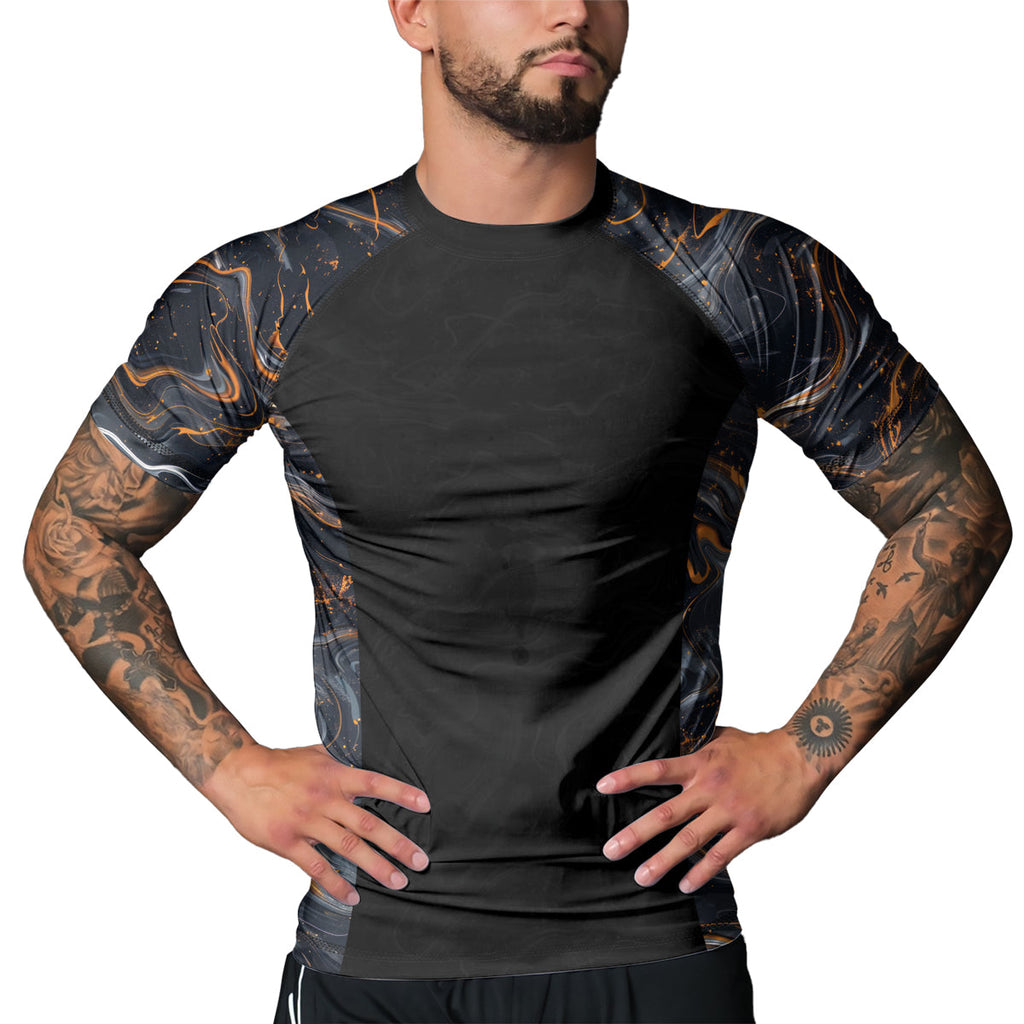 Rashninja Cyber Storm Marble Men's Short Sleeve Rash Guard