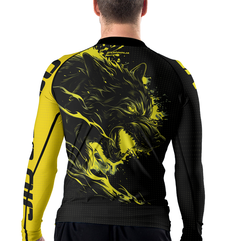Rashninja Snarling Wolf Men's Long Sleeve Rash Guard