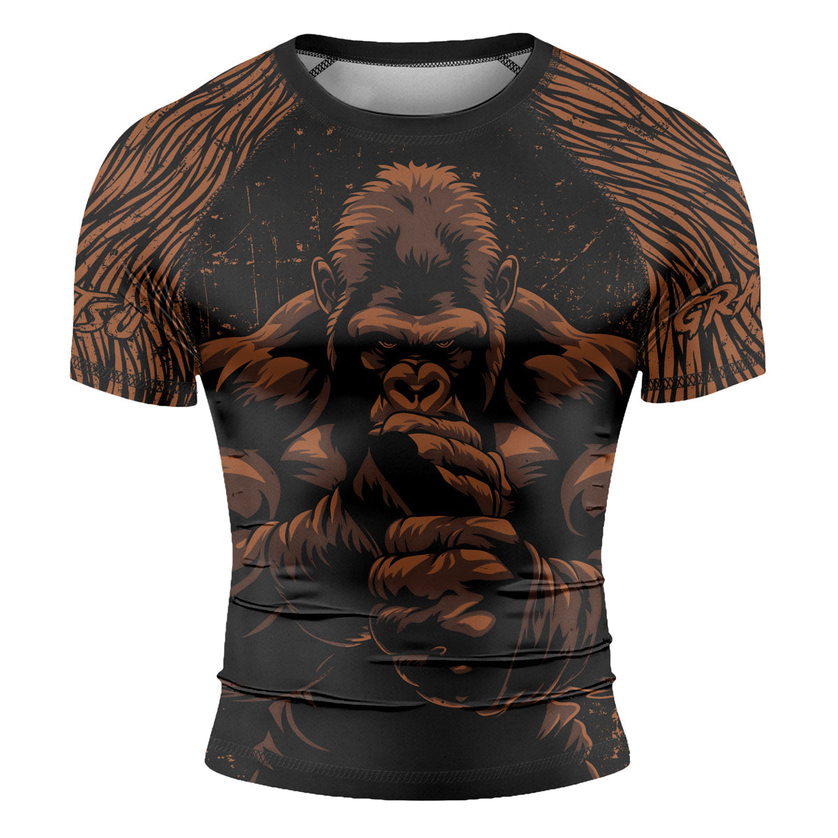 Rashninja Gorilla Jungle King Men's Short Sleeve Rash Guard