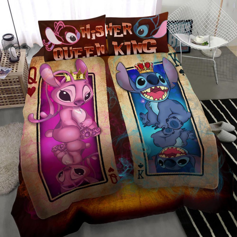 Cozy Cartoon Character Bedding Set - Cute His &amp; Her King Queen Design For Kids/Teens