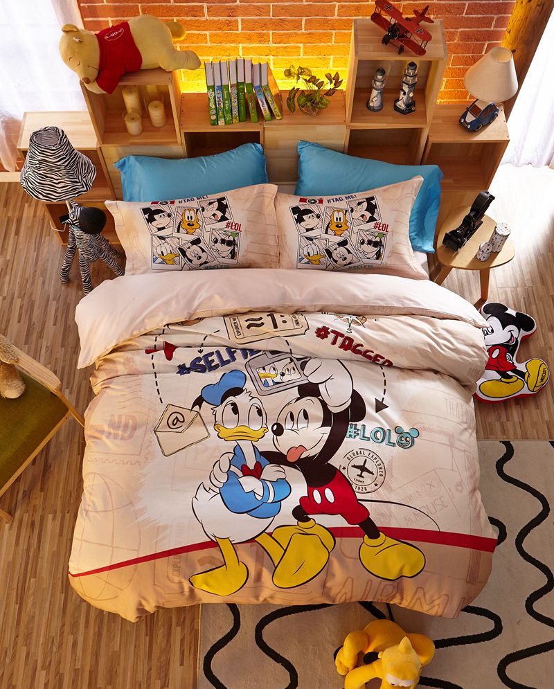 Disney Cozy Kids Disney Bedding Set - Mickey &amp; Donald Design, Soft &amp; Fun, Twin/Full Size