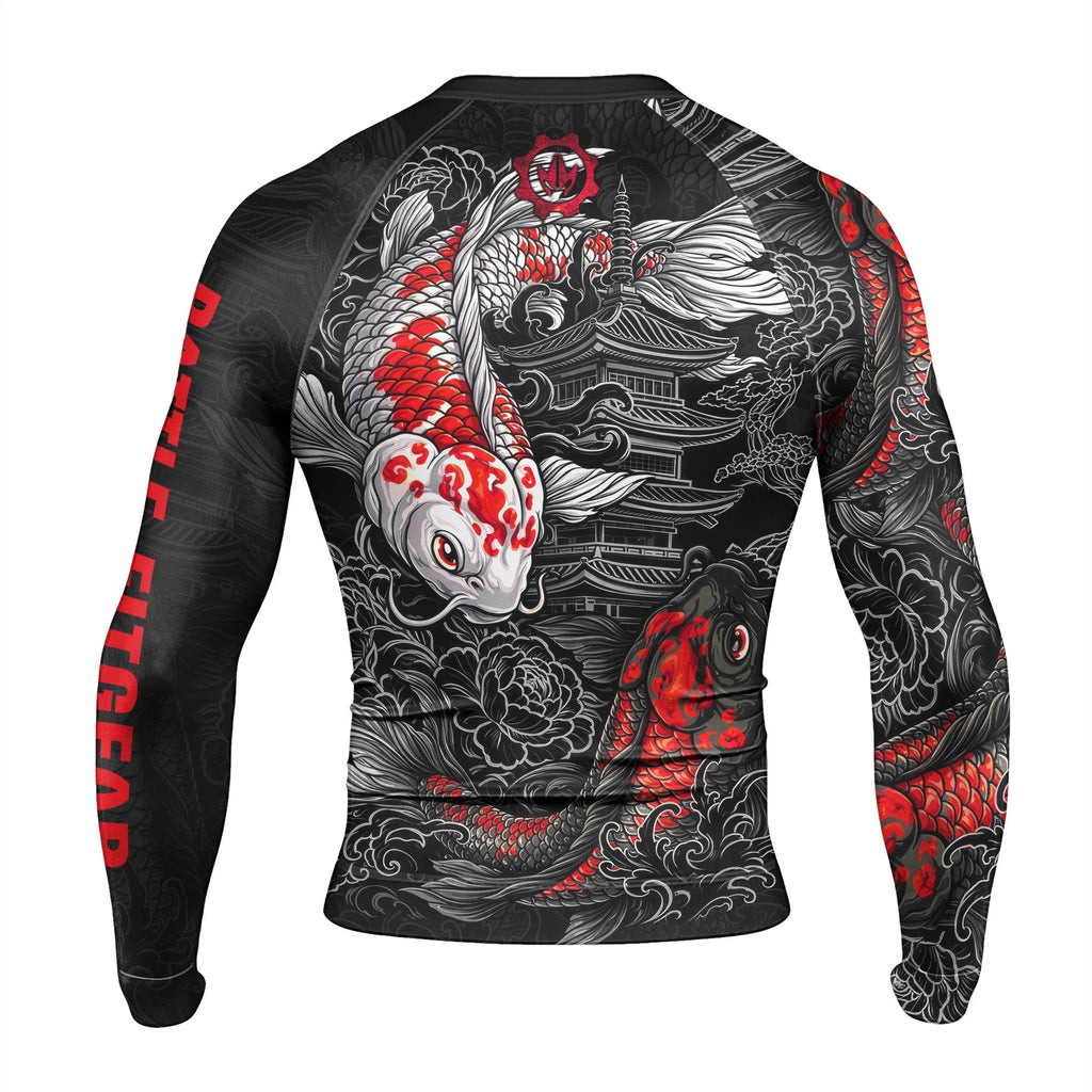 Twin Koi Fish Men's Long Sleeve Rash Guard