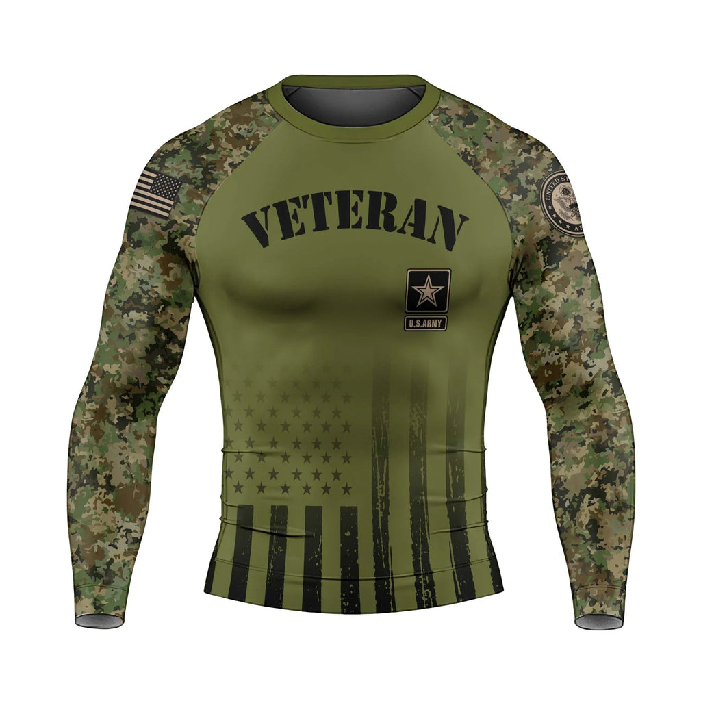 Veteran US Army Men's Long Sleeve Rash Guard
