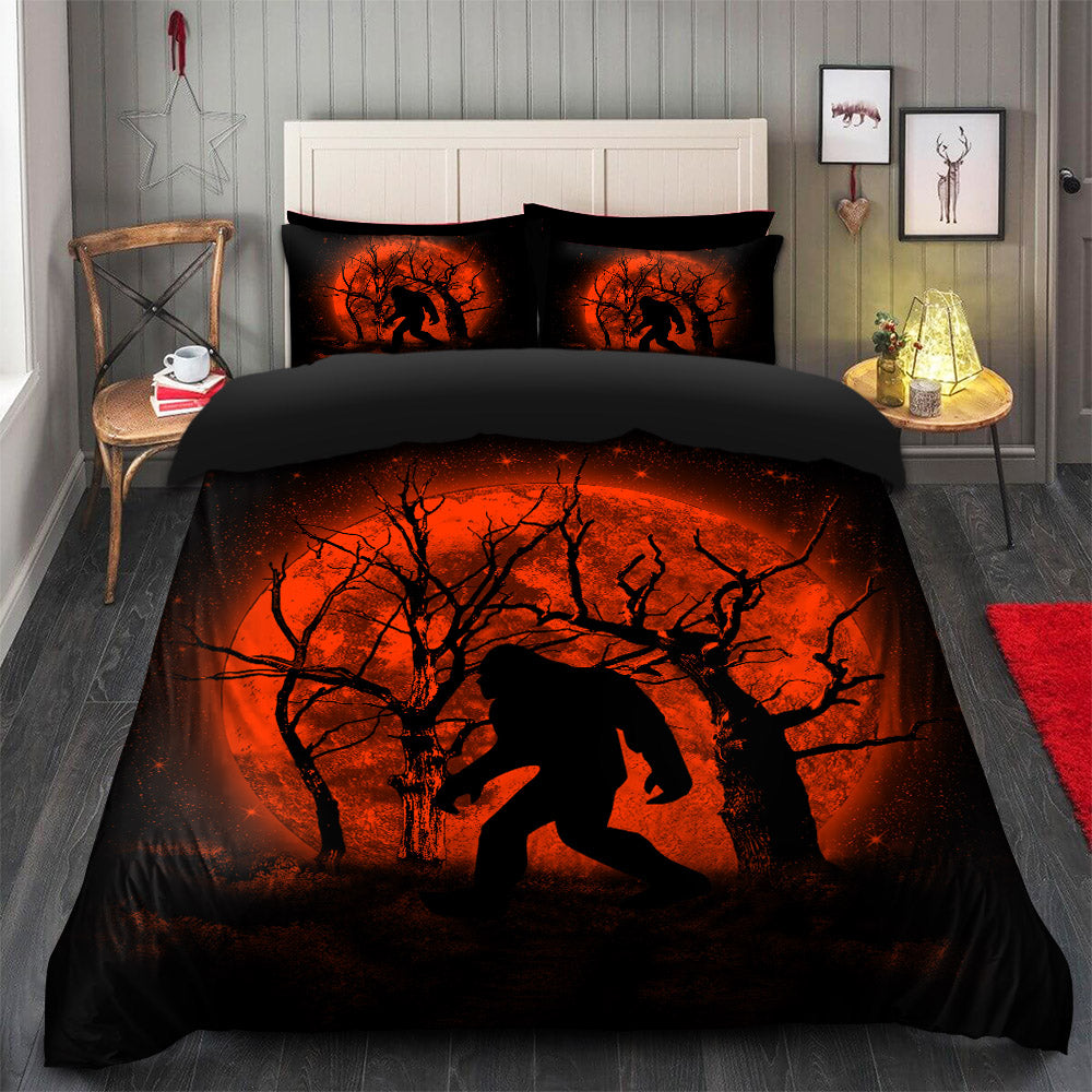 Bigfoot Silhouette Moonlight Bedding Set Duvet Cover And 2 Pillowcases