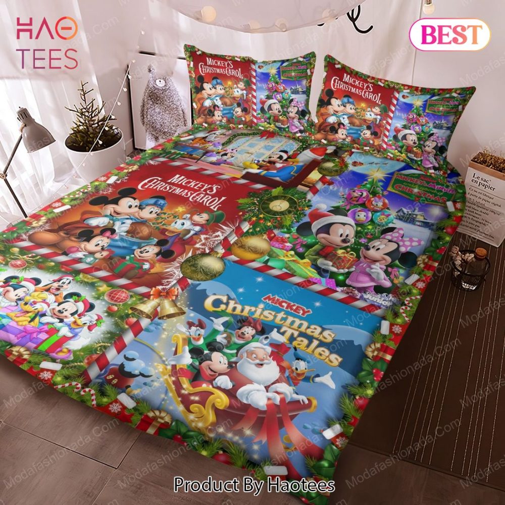 Mickey Pattern Christmas Merry Christmas Bedding Sets Bed Sets, Bedroom Sets