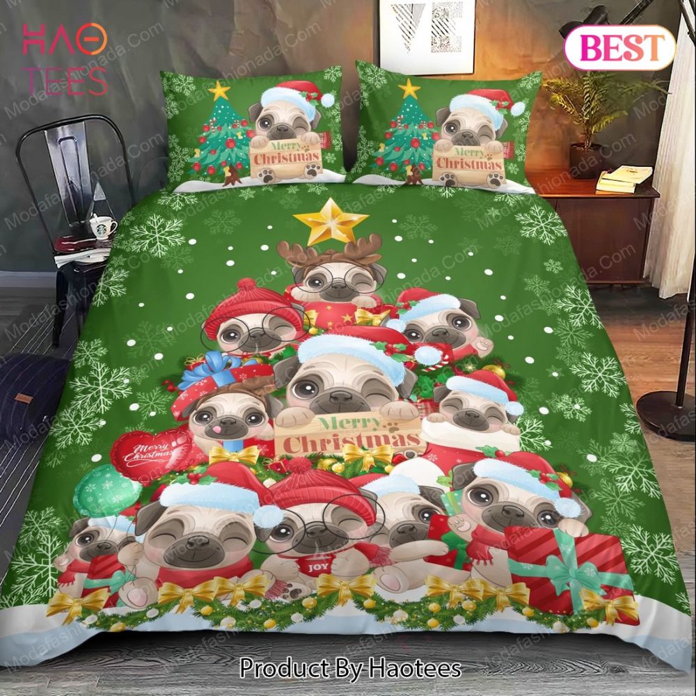 Pug Christmas Tree Bedding Sets Bed Sets, Bedroom Sets