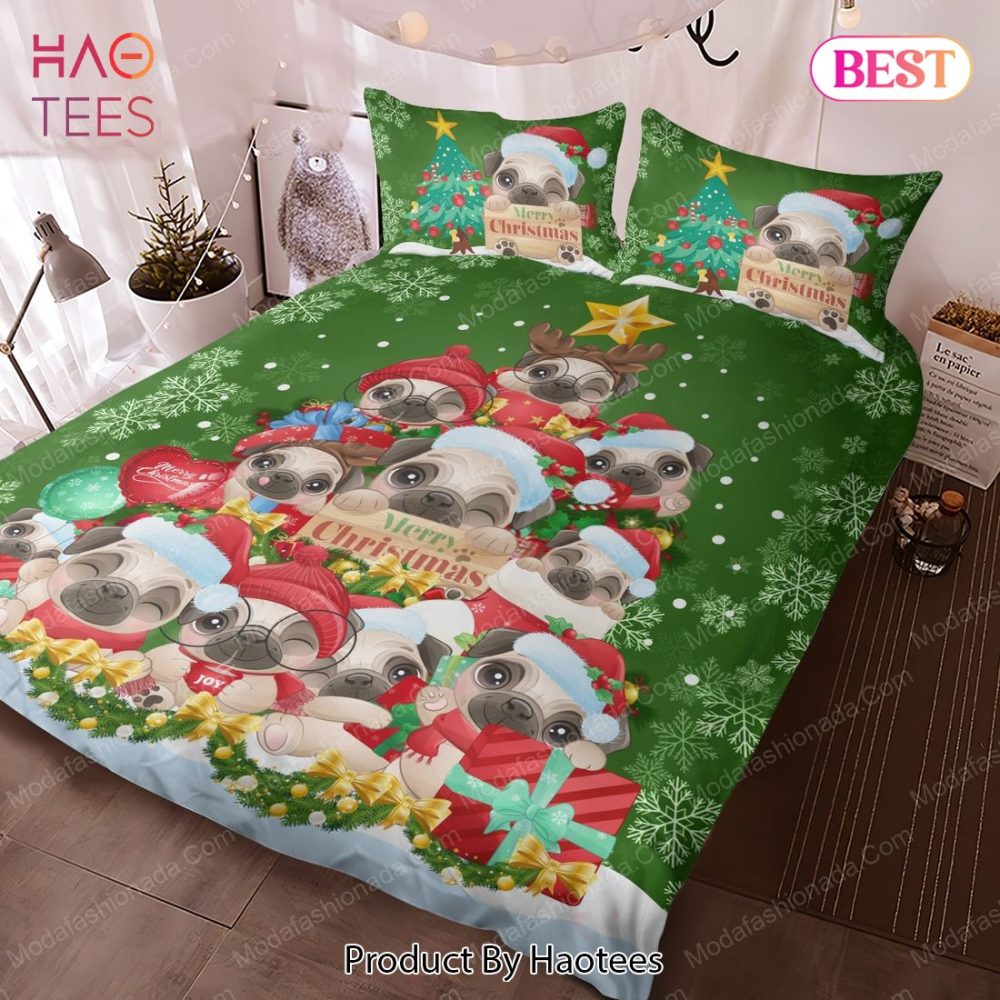 Pug Christmas Tree Bedding Sets Bed Sets, Bedroom Sets