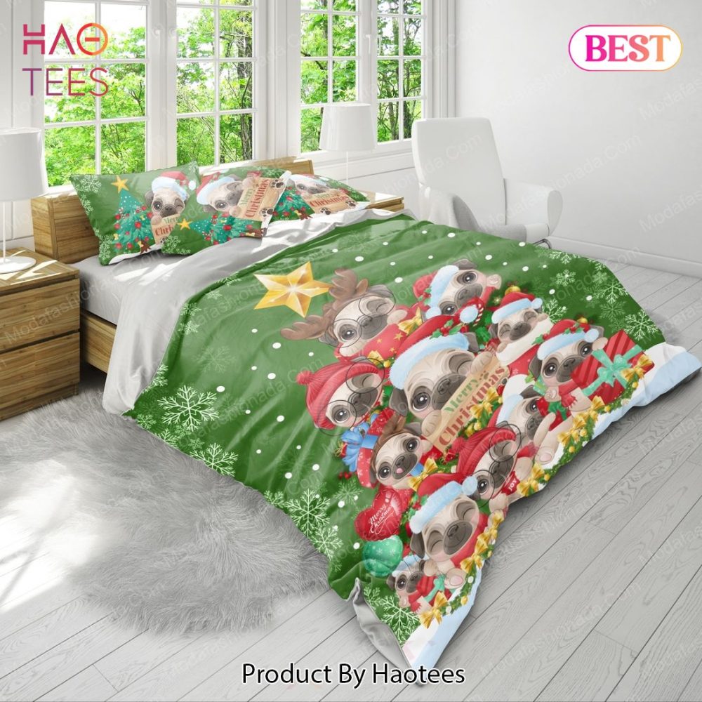 Pug Christmas Tree Bedding Sets Bed Sets, Bedroom Sets