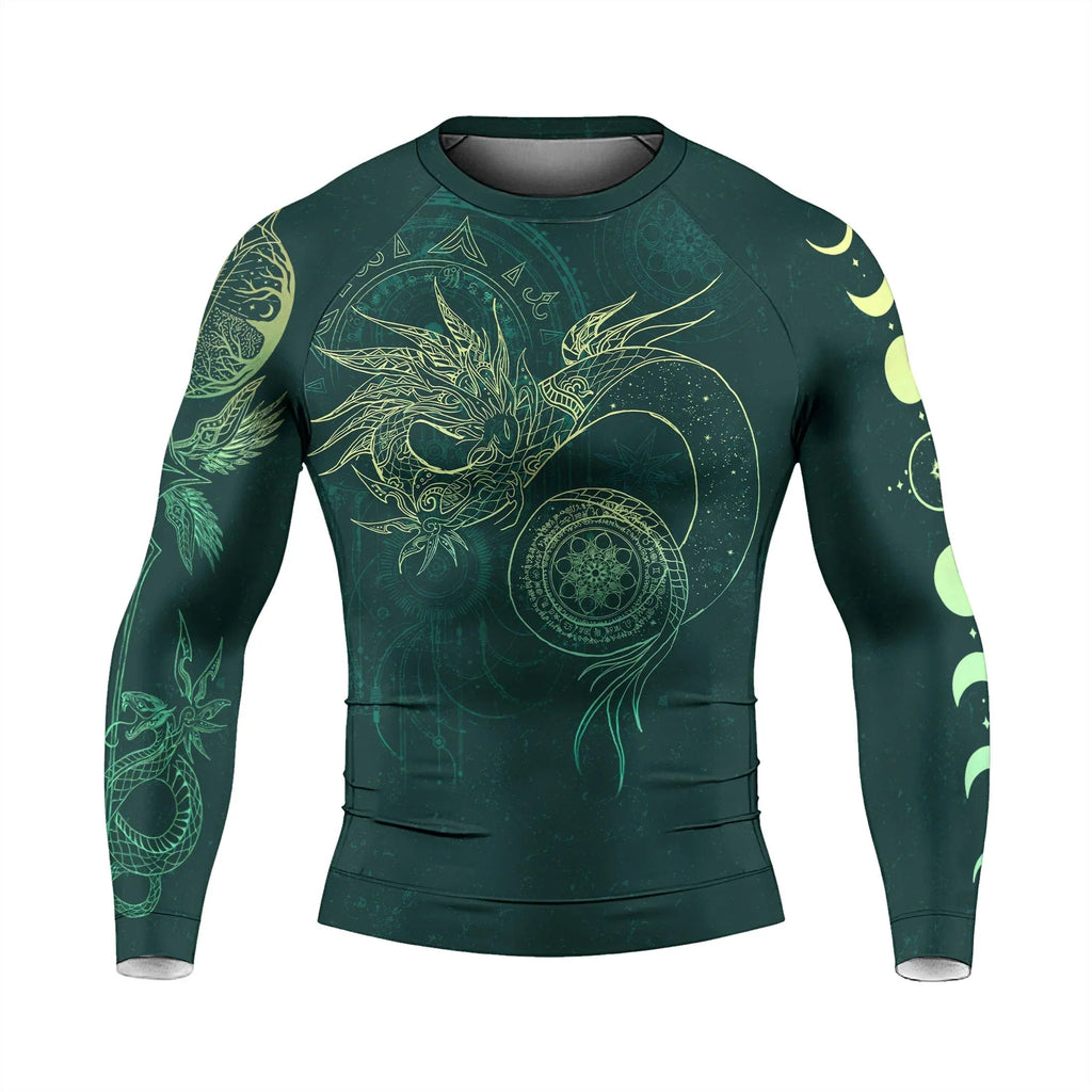 Celestial Dragon Rune Men's Long Sleeve Rash Guard