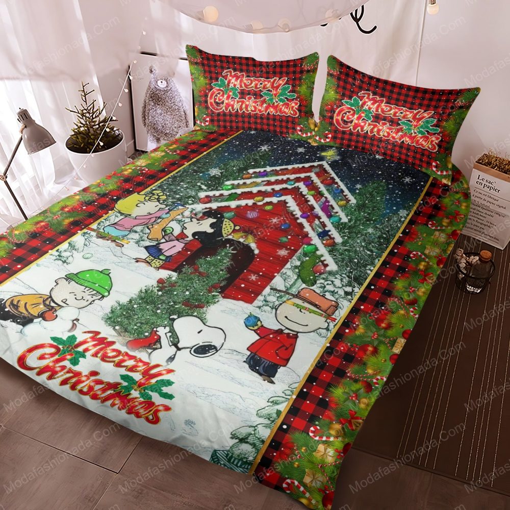 Festive Christmas Cartoon Bedding Set - Cozy Holiday Comfort For Kids &amp; Adults