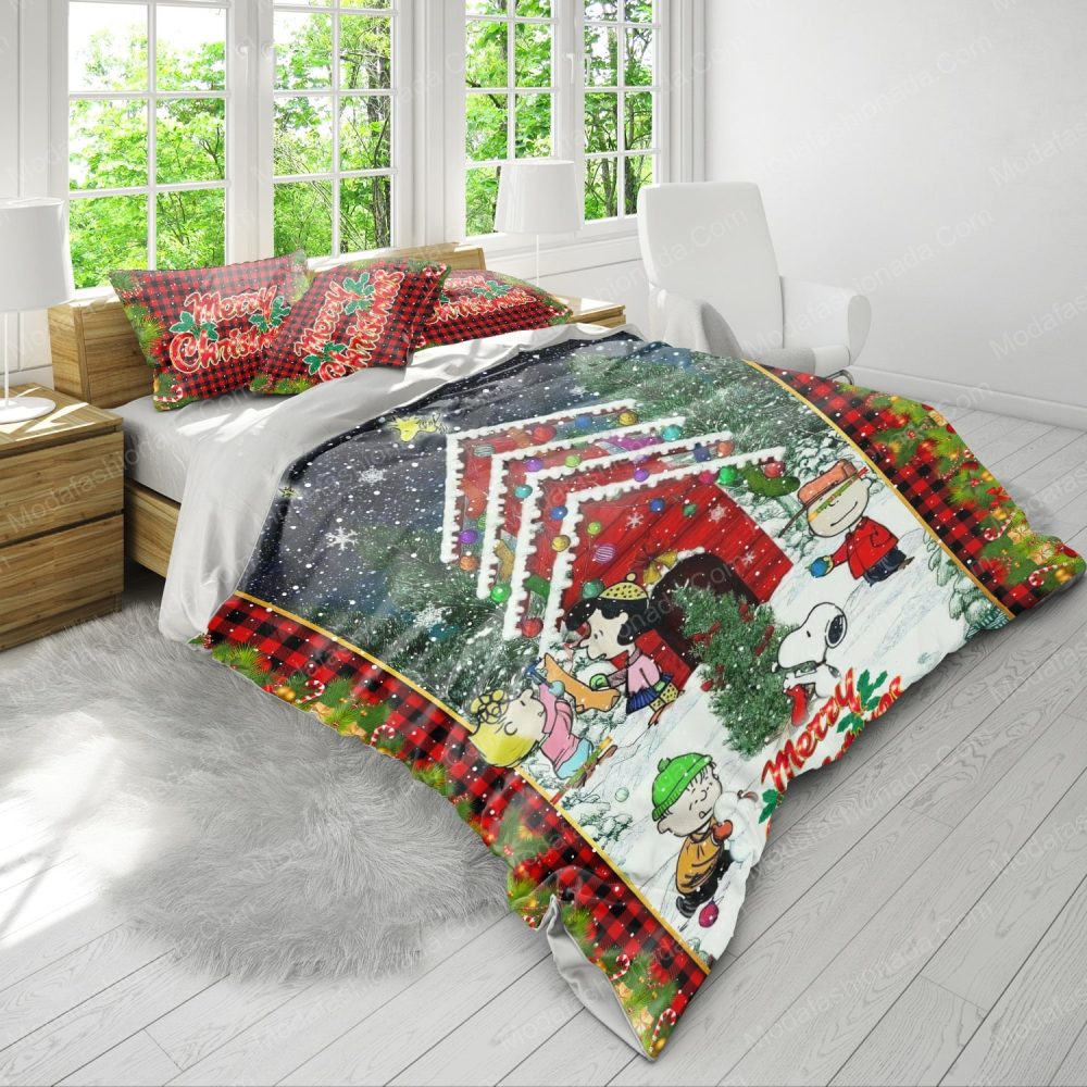 Festive Christmas Cartoon Bedding Set - Cozy Holiday Comfort For Kids &amp; Adults