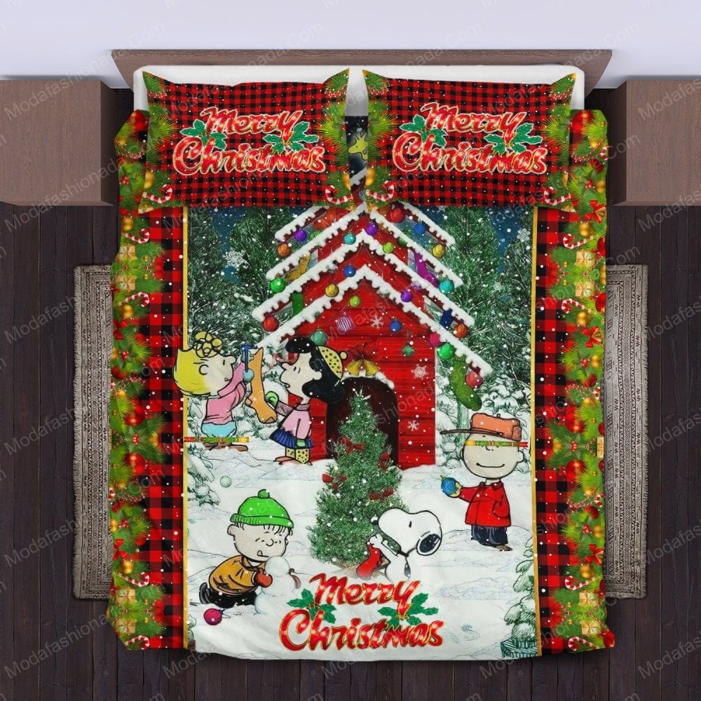 Festive Christmas Cartoon Bedding Set - Cozy Holiday Comfort For Kids &amp; Adults