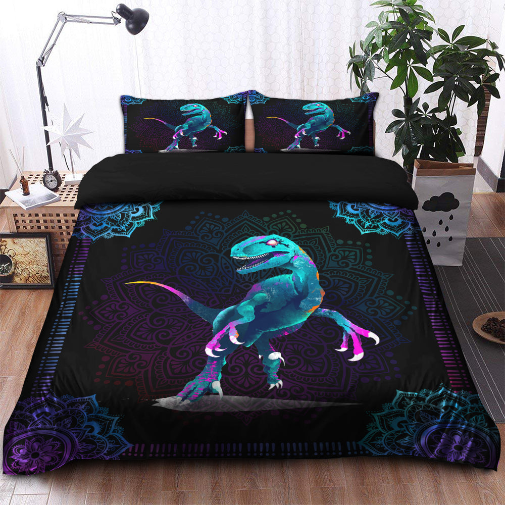 Dinosaur Mandala Bedding Set Duvet Cover And 2 Pillowcases