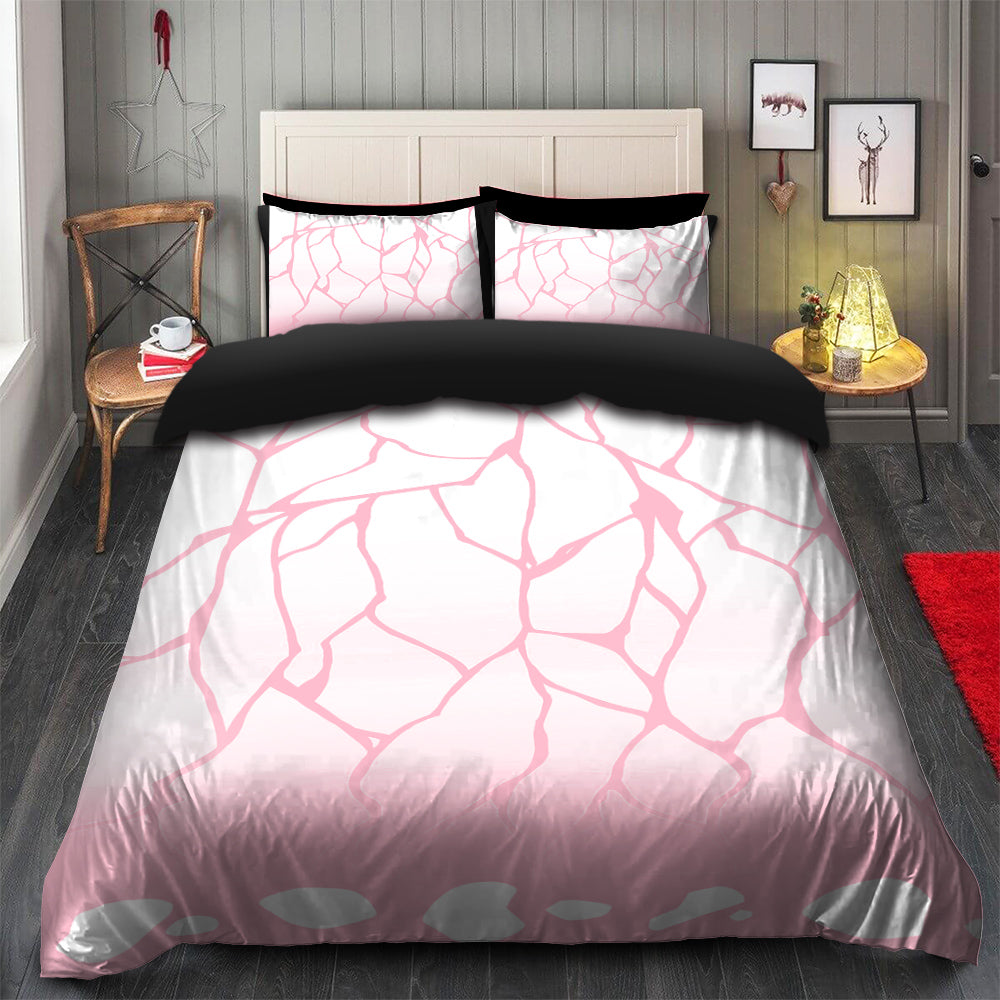 Kochou Shinobu Insect Pillar Butterfly Pink Pattern Demon Slayer Kimetsu No Yaiba Bedding Set Duvet Cover And 2 Pillowcases