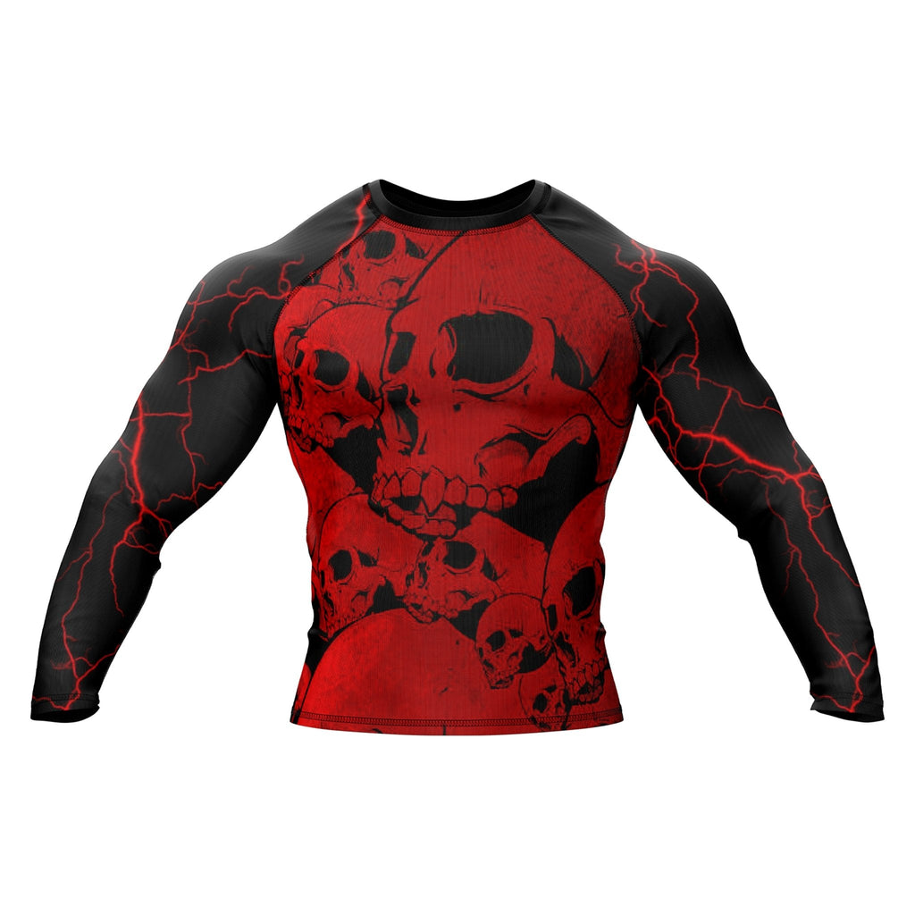 Lightning Skull Premium Bjj Rash Guard For Men/Women