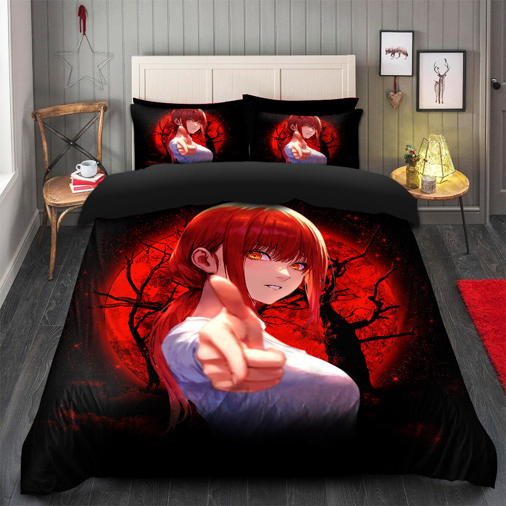 Makima Chainsaw Man 2 Moonlight Bedding Set Duvet Cover And 2 Pillowcases