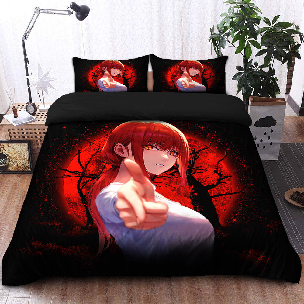 Makima Chainsaw Man 2 Moonlight Bedding Set Duvet Cover And 2 Pillowcases