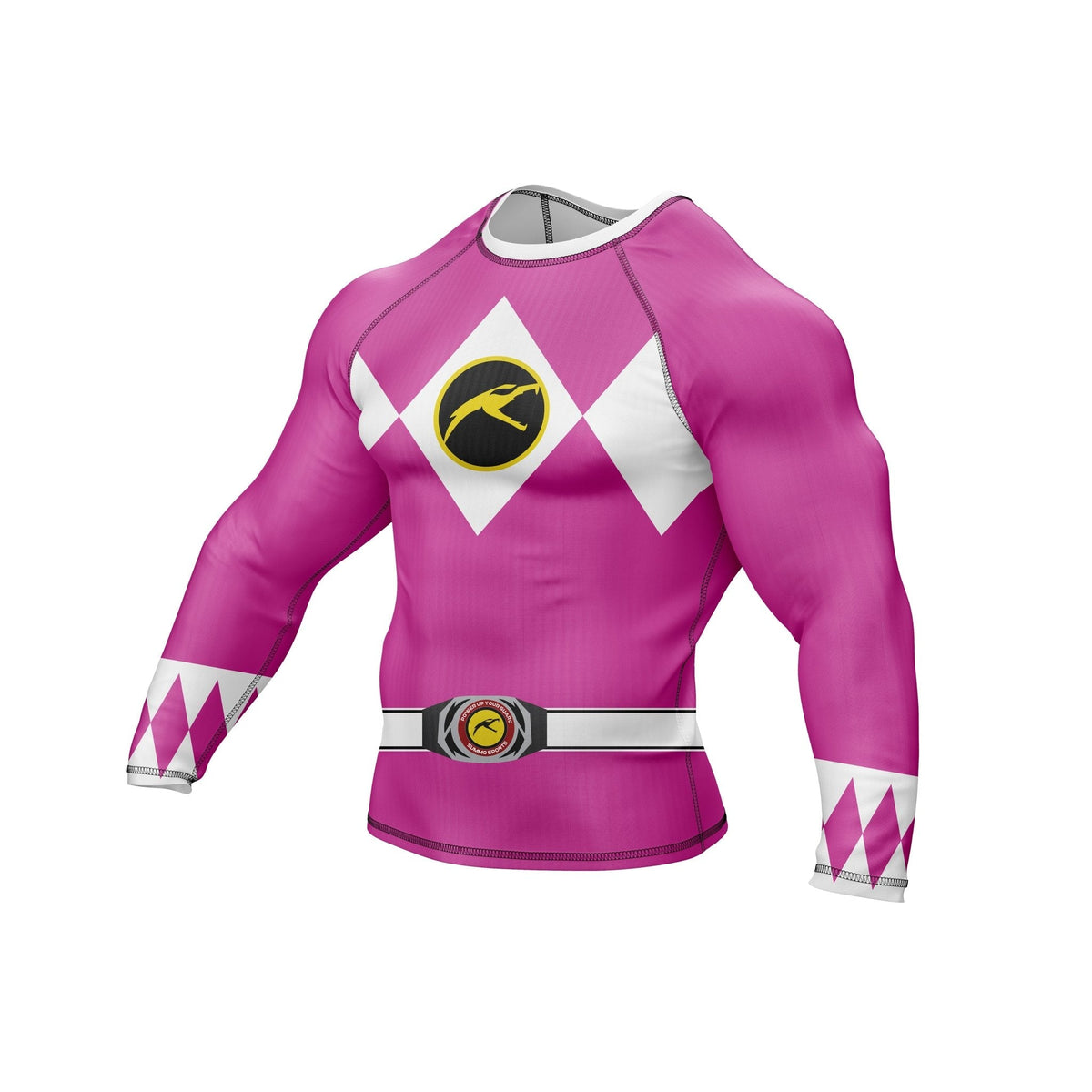 Mighty Morphin Grappler – Pink Premium Rash Guard For Men/Women