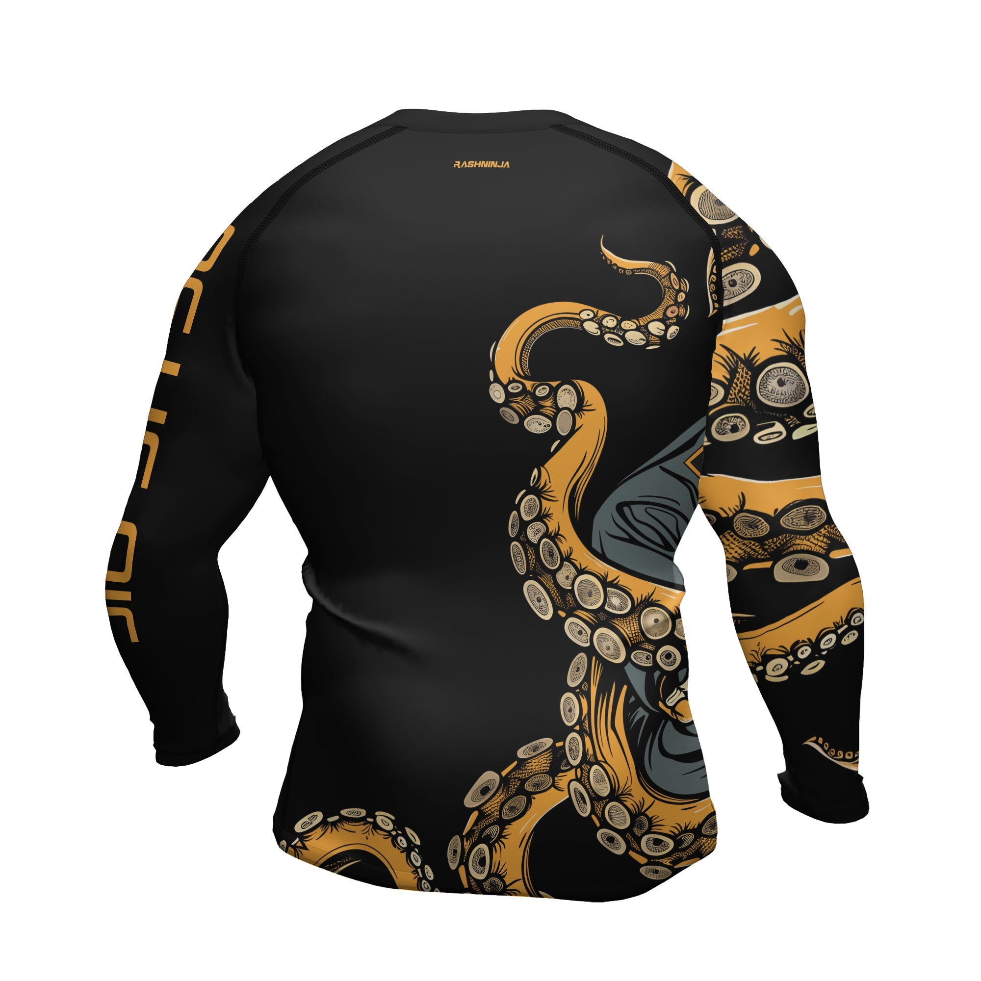 Rashninja Octopus Yellow Men's Long Sleeve Rash Guard