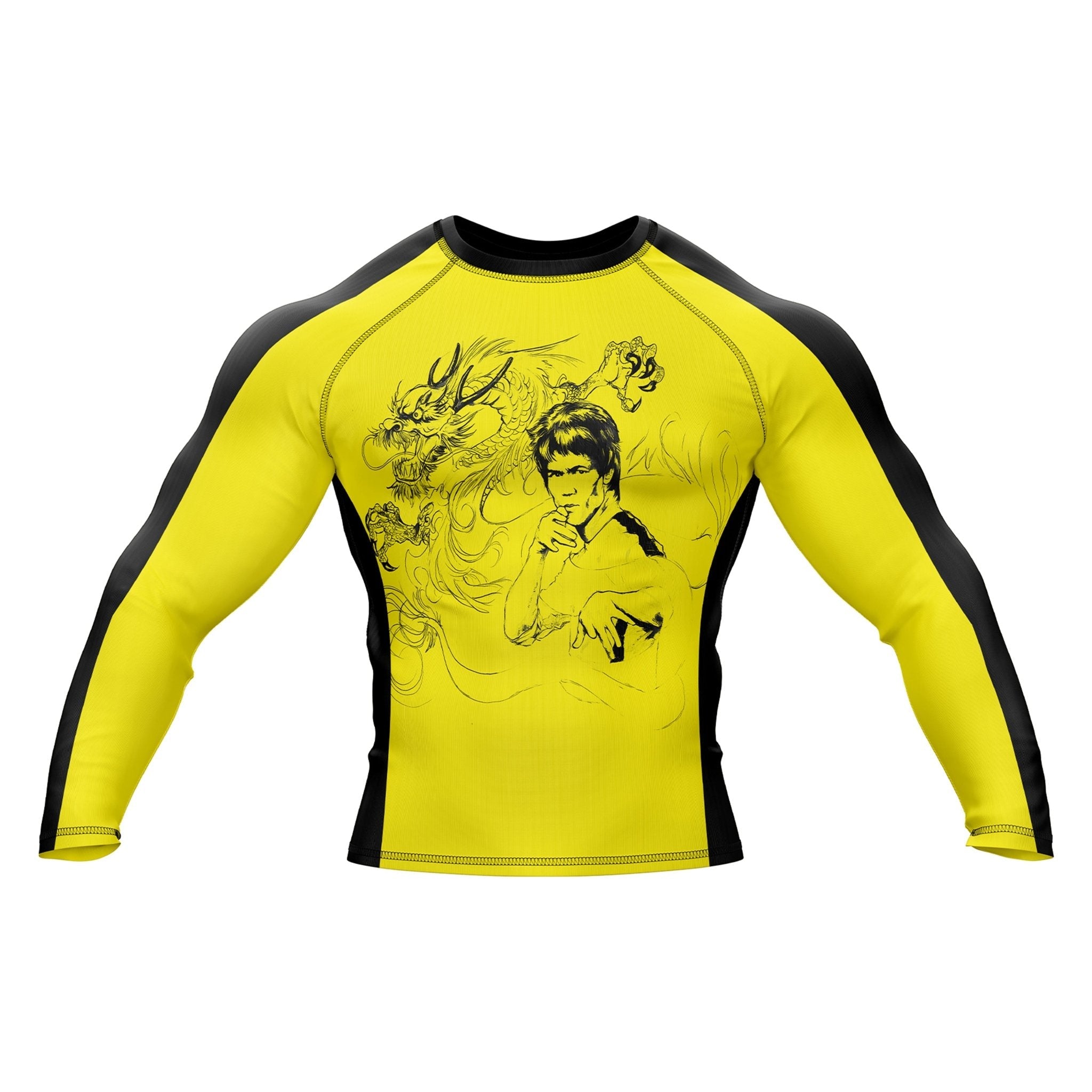 Yellow Fury Premium Bjj Rash Guard For Men/Women